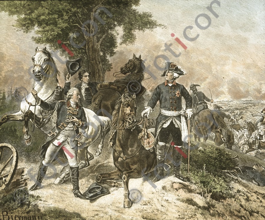 Friedrich der Große in der Schlacht bei Kunersdorf am 12. August 1759  ; Frederick the Great at the Battle of Kunersdorf on 12 August 1759 (foticon-simon-fr-d-grosse-190-044.jpg)